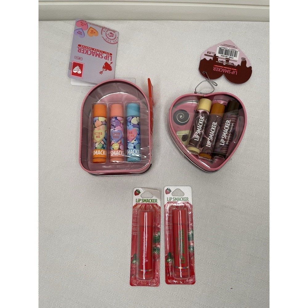Lip Smackers Lip Gloss Lot Of 8 Chocolate Strawberry Peach Cotton Candy